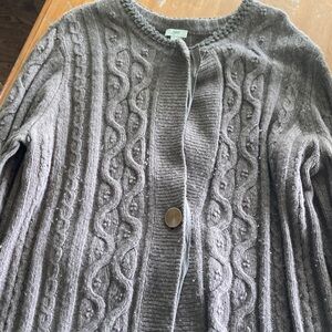 J. Jill Brown Cable Knit Cardigan